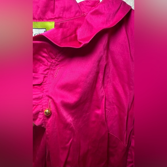 Elizabeth McKay Vintage Women's Hot Pink Long Sleeve Blouse Size 0 - Picture 6 of 13